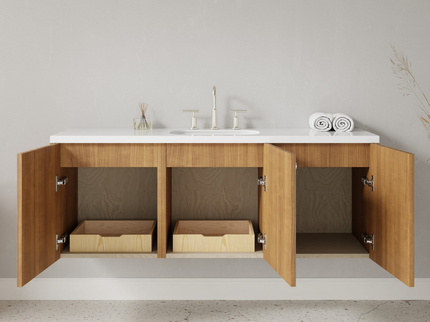 slatted - teak - open