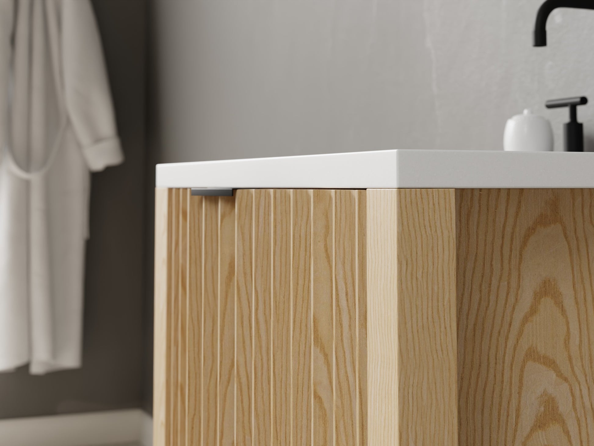 fluted - ash - closeup