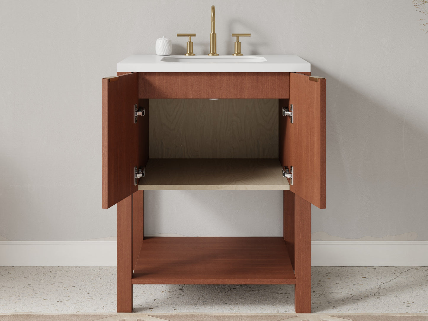 fluted - mahogany - open