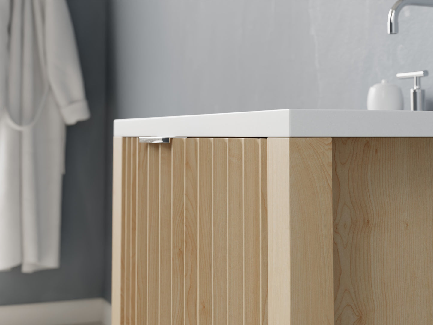 fluted - maple - closeup