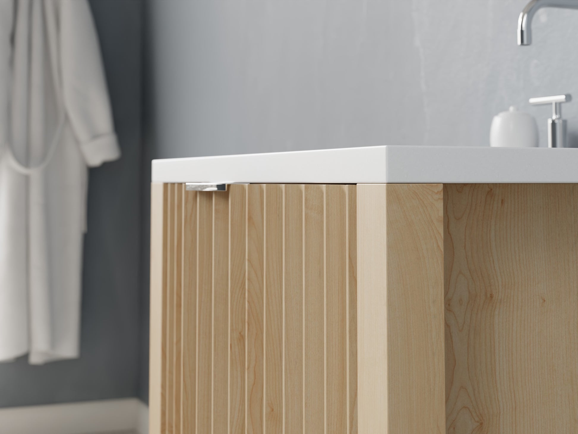 fluted - maple - closeup