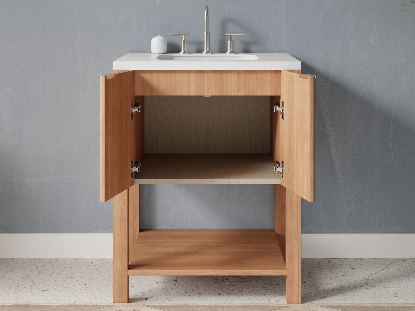 reeded - cherry - open