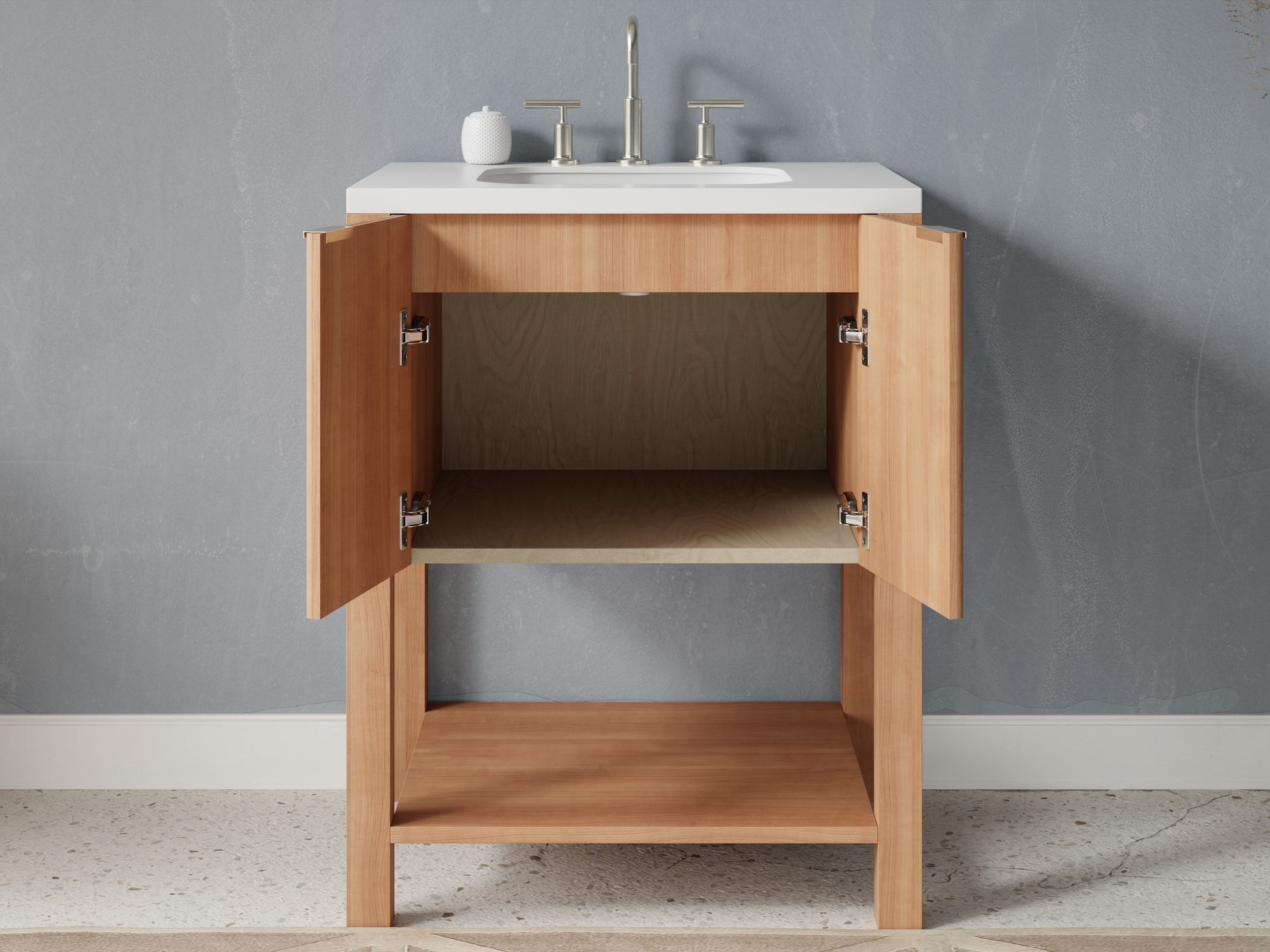 reeded - cherry - open