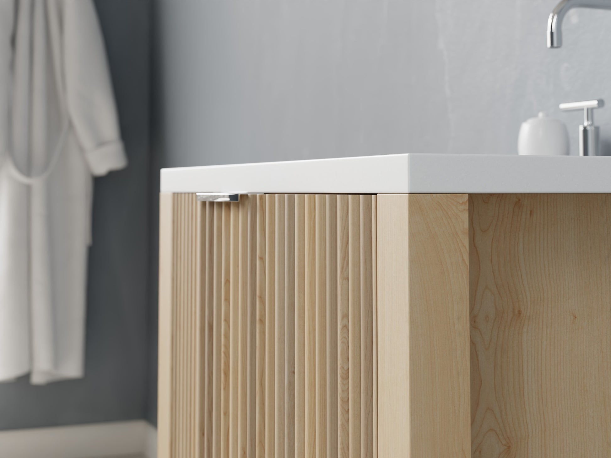 reeded - maple - closeup