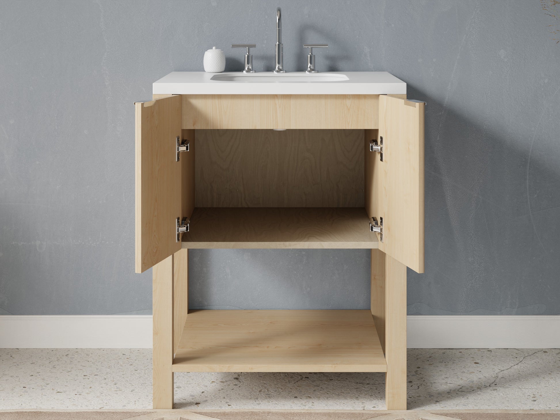 reeded - maple - open