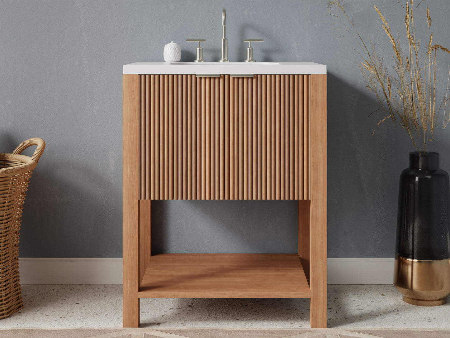 reeded - cherry - front