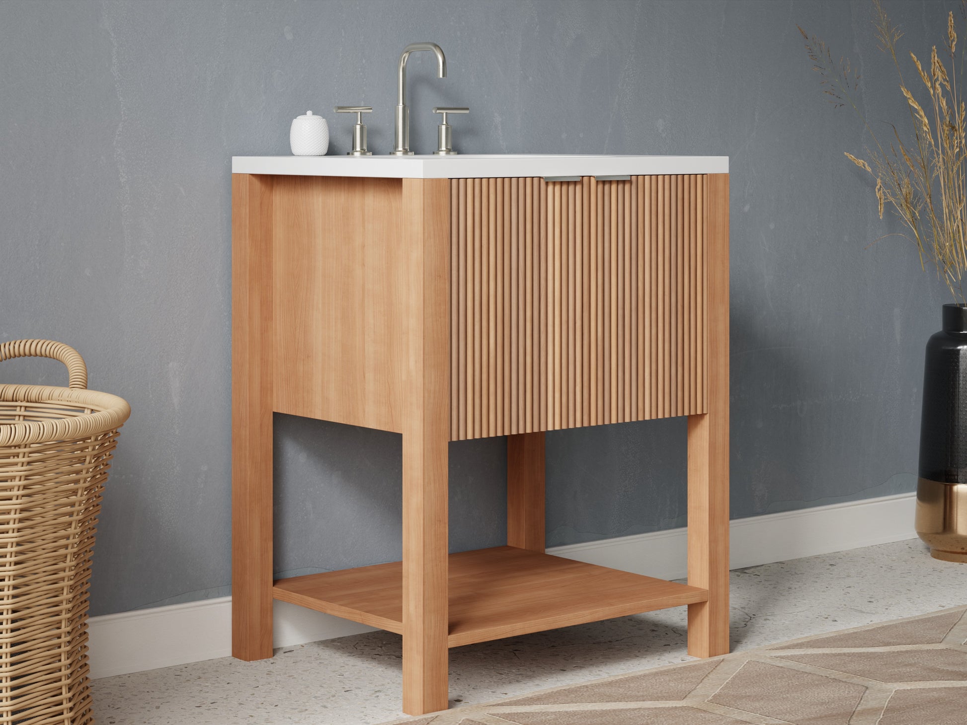 reeded - cherry - side