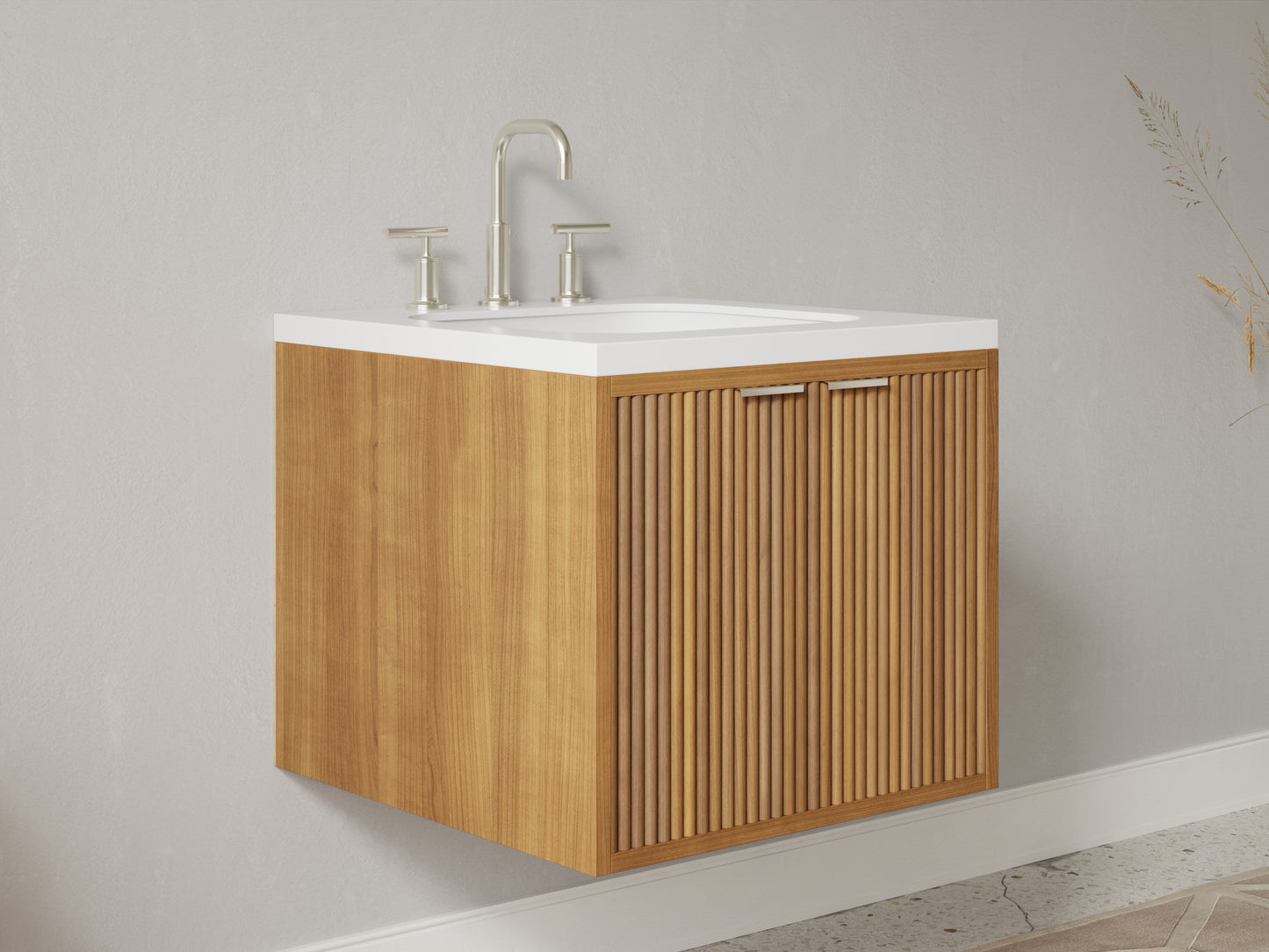 reeded - teak - side