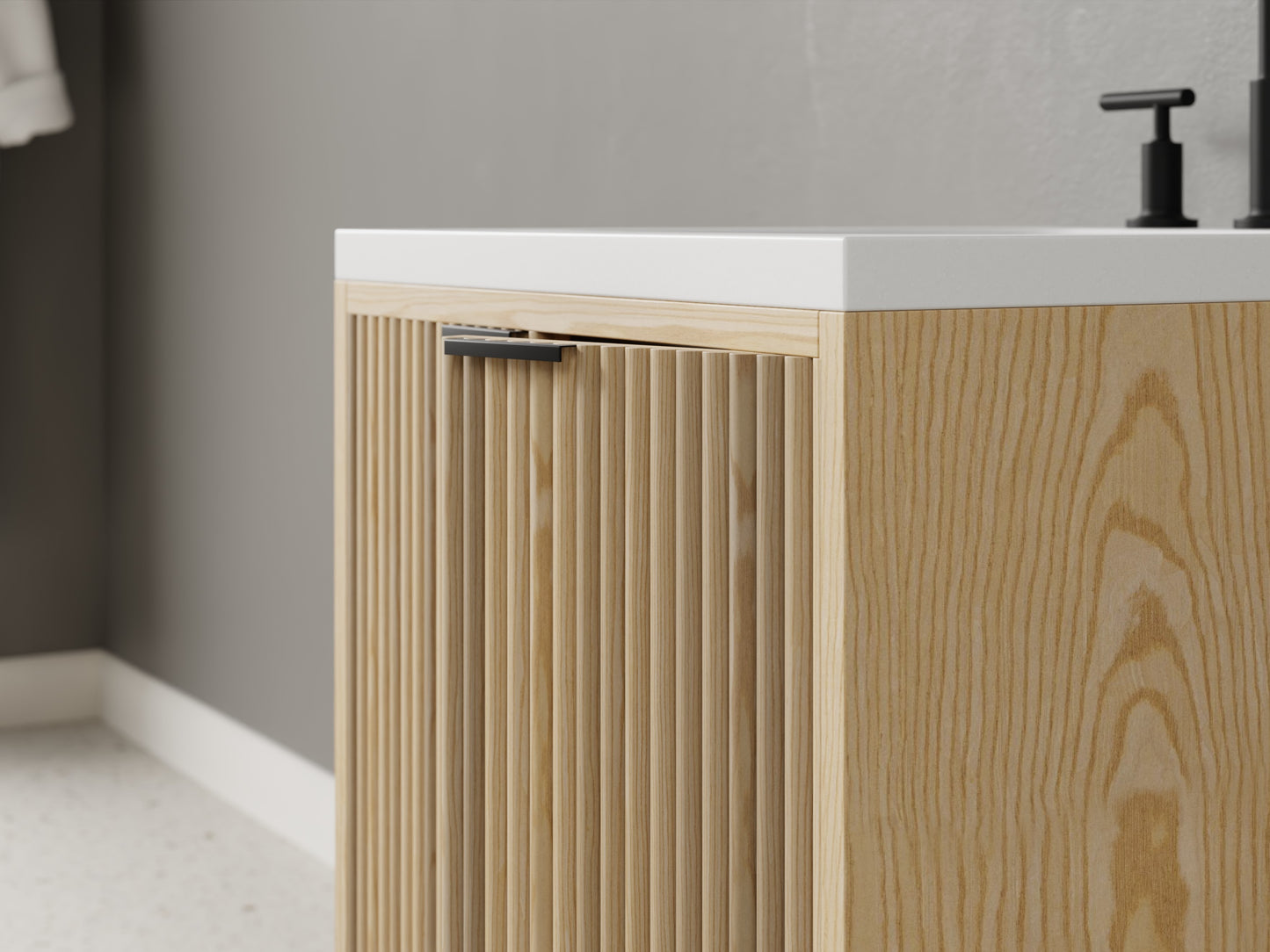 reeded - ash - closeup