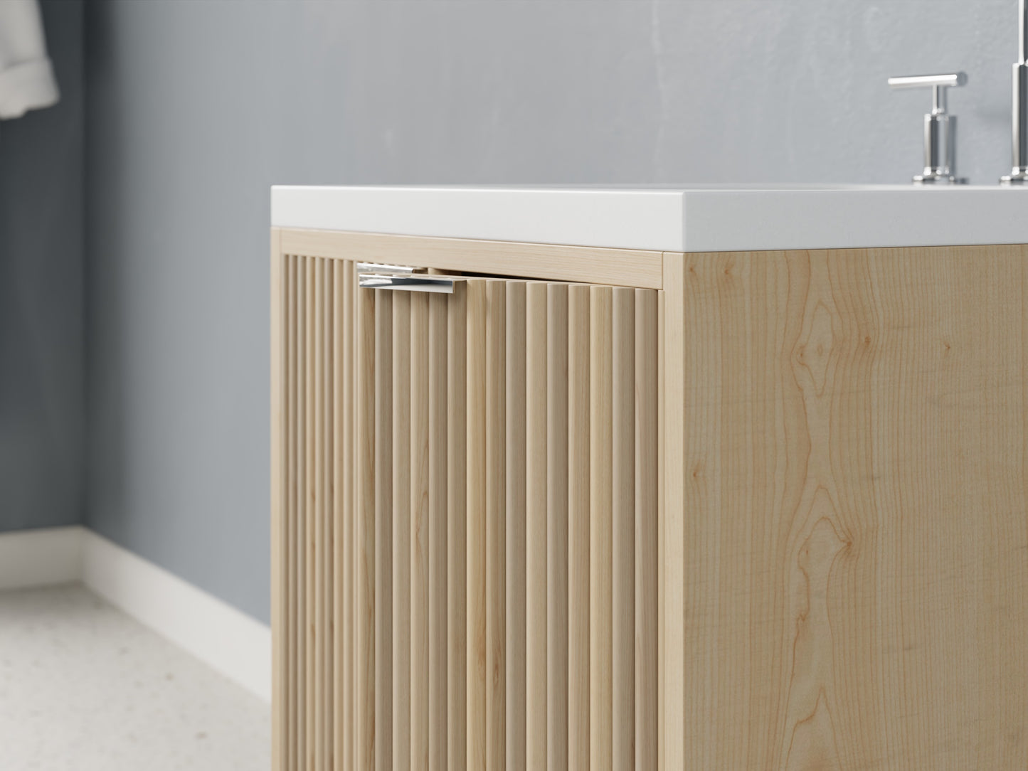 reeded - maple - closeup
