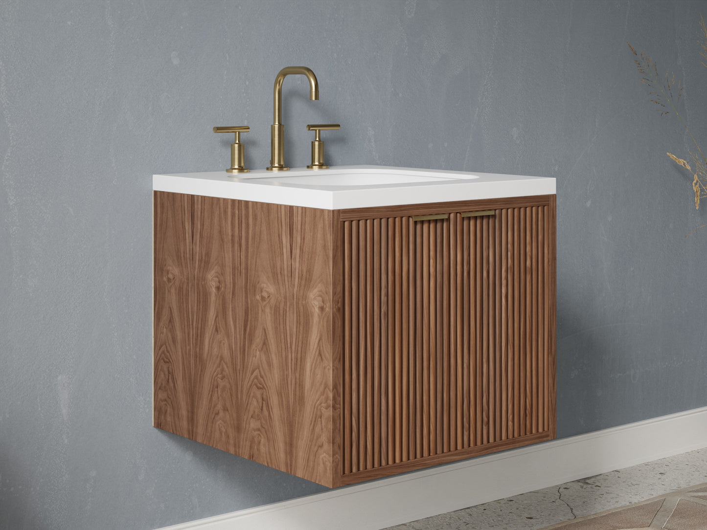 reeded - walnut - side