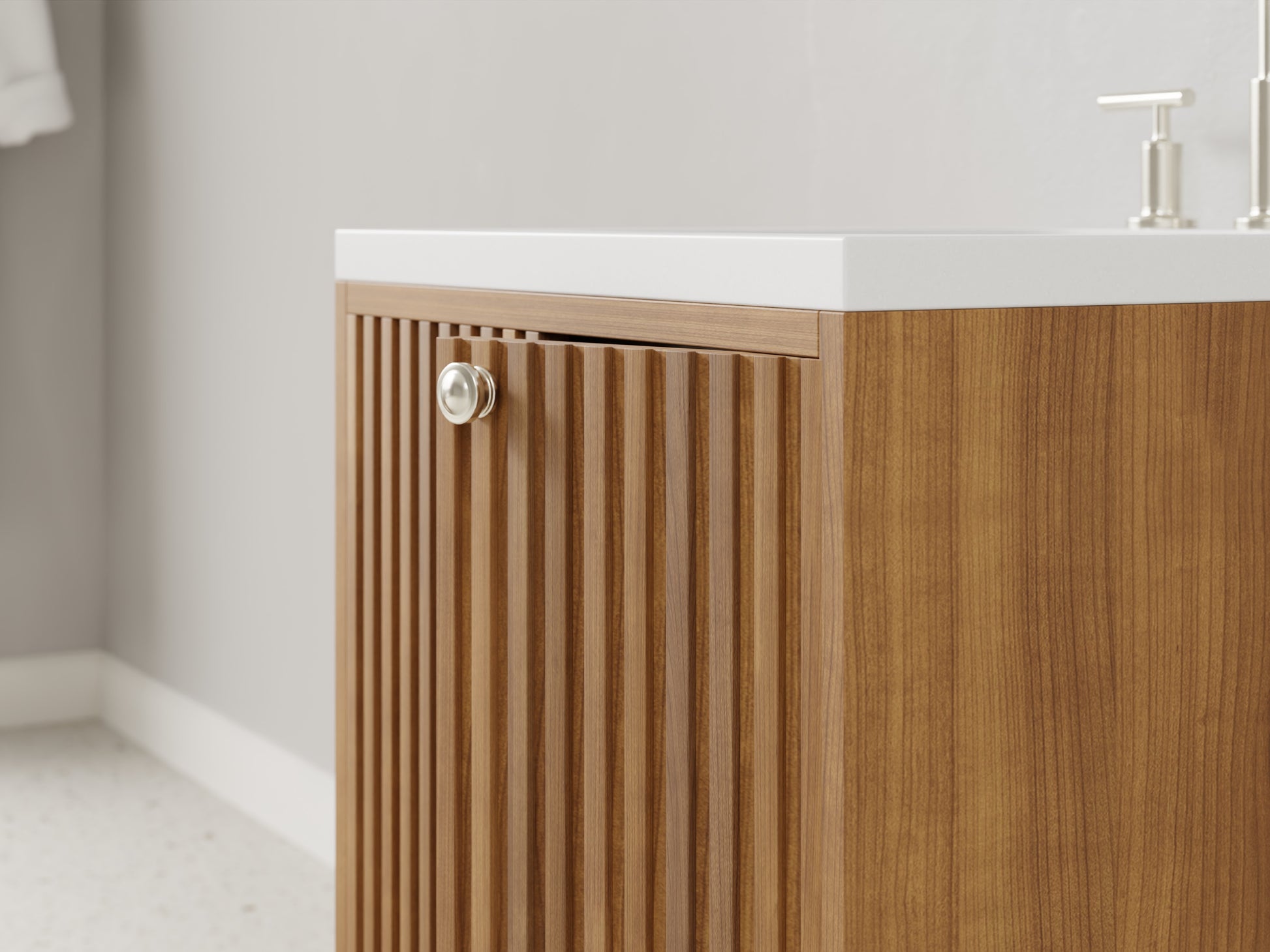 slatted - teak - closeup