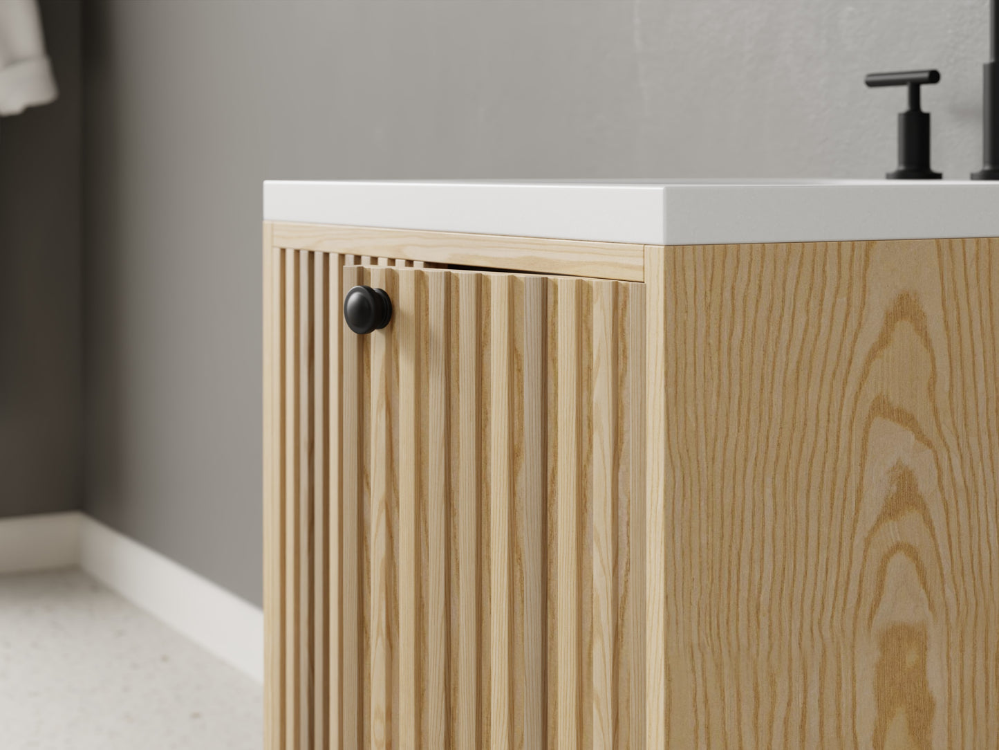 slatted - ash - closeup