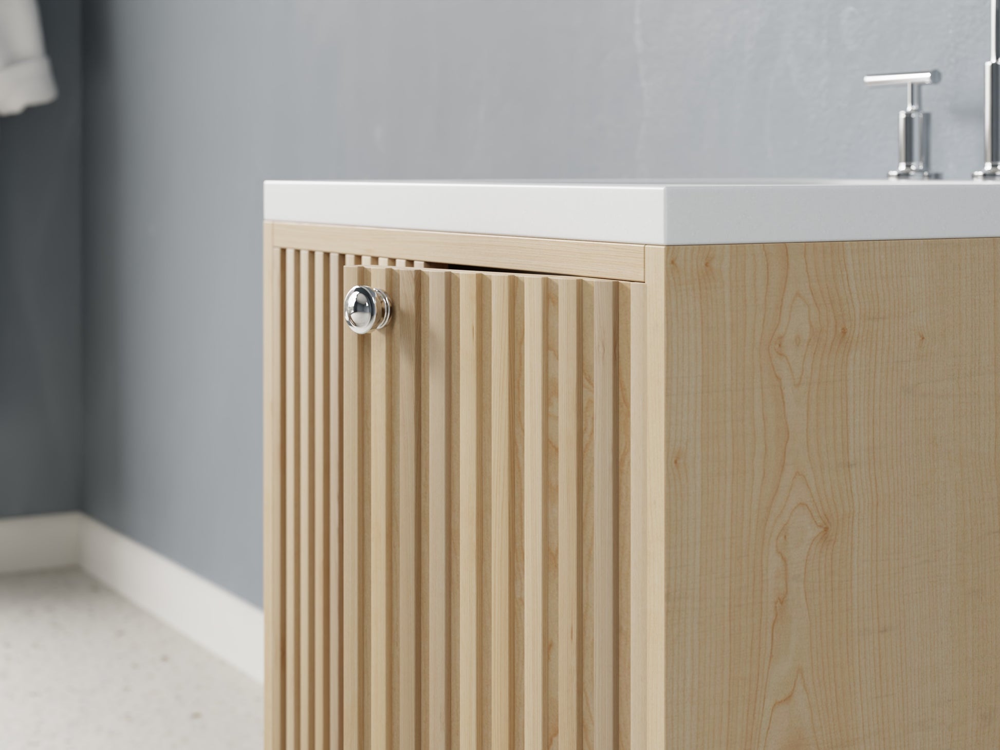 slatted - maple - closeup