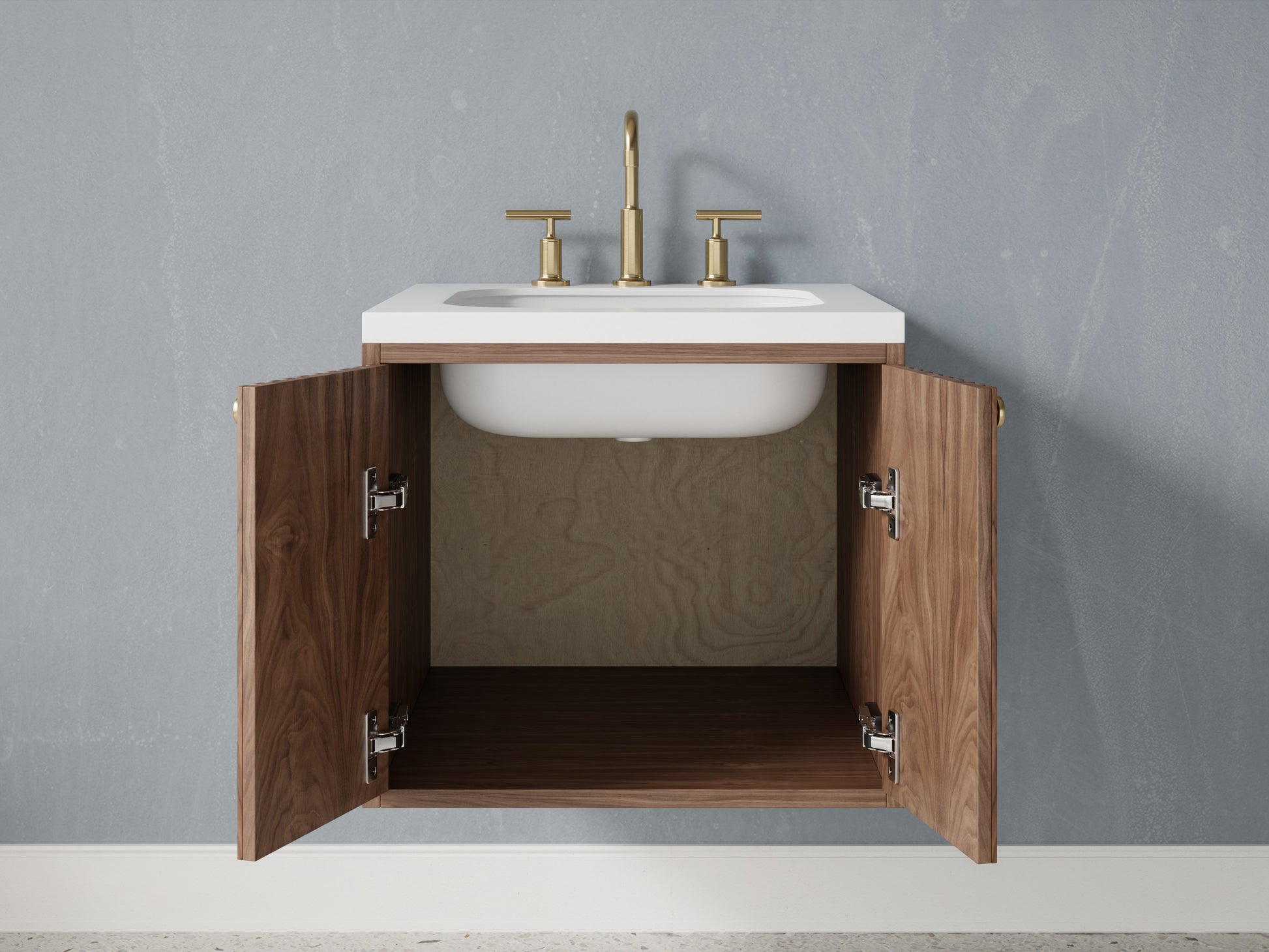 slatted - walnut - open