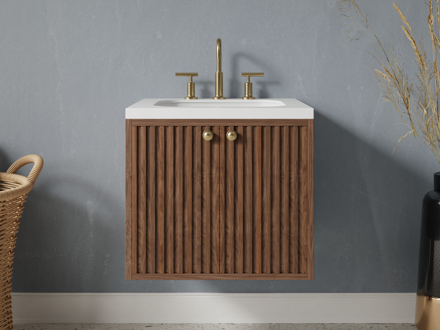 slatted - walnut - front