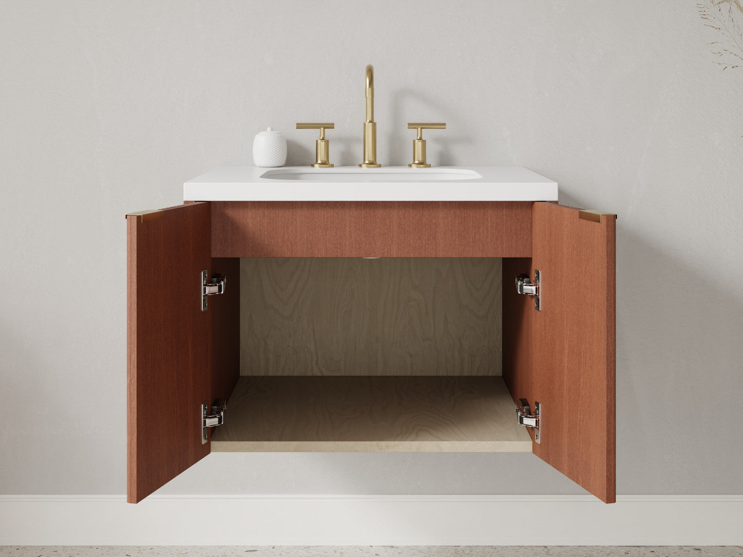 reeded - mahogany - open