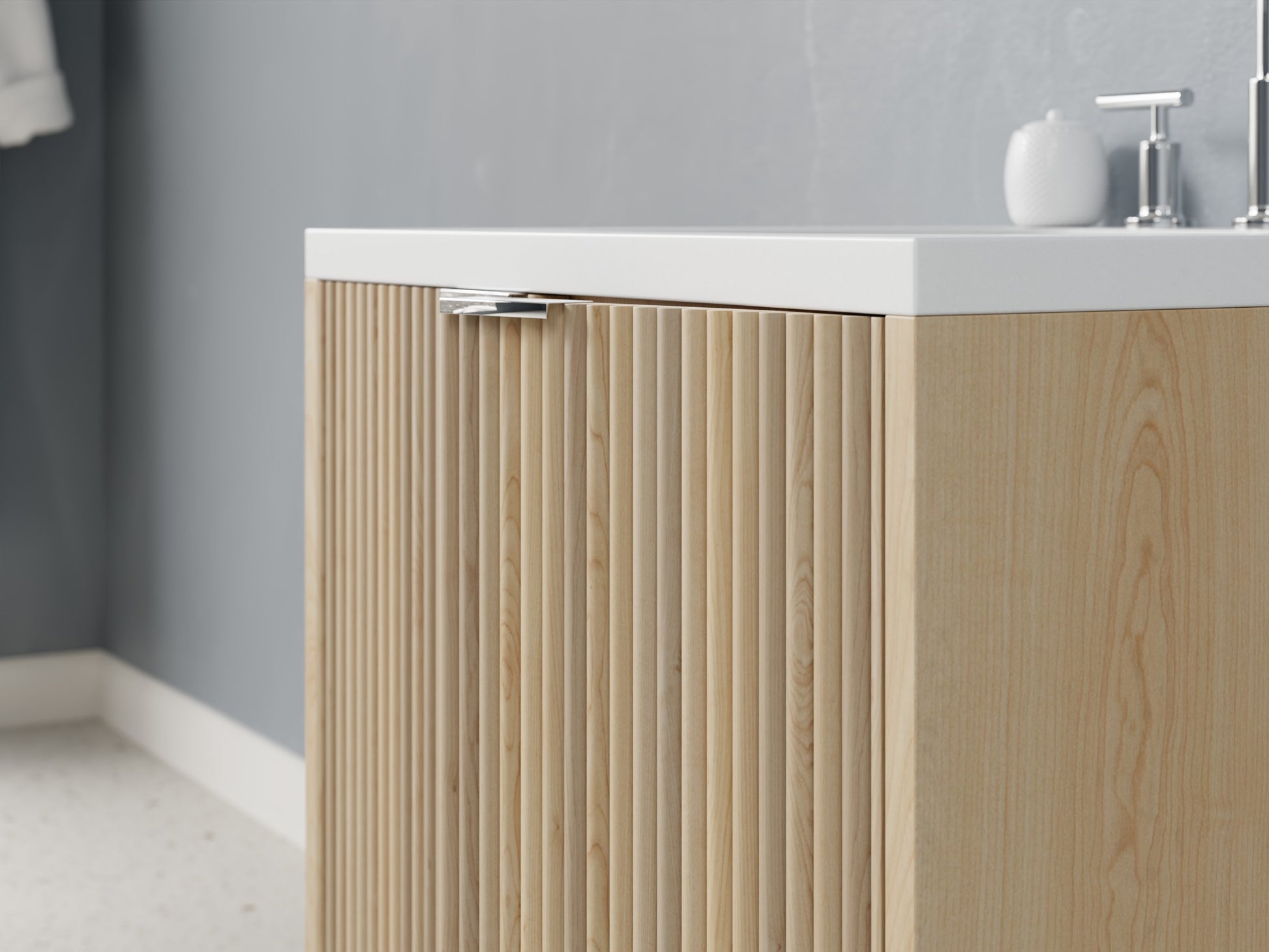 reeded - maple - closeup