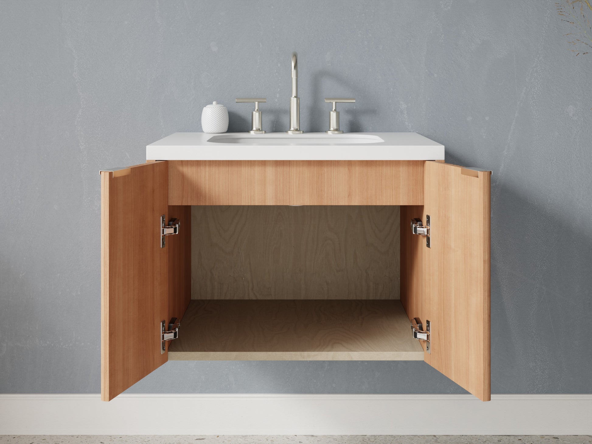 reeded - cherry - open