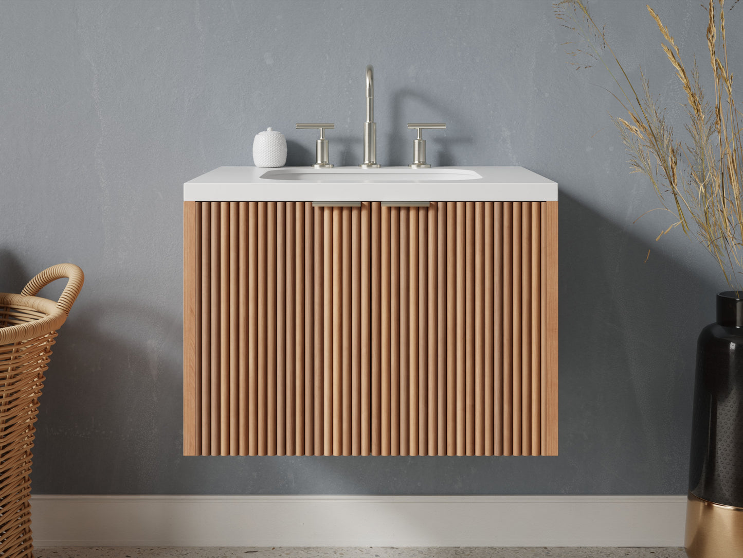 reeded - cherry - front