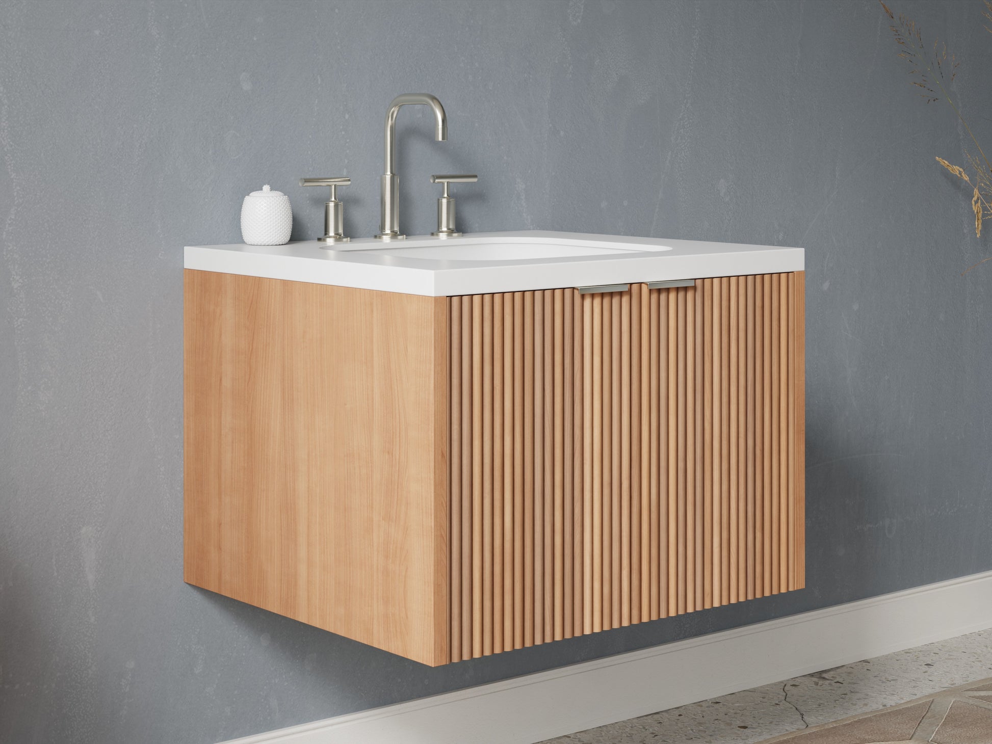 reeded - cherry - side