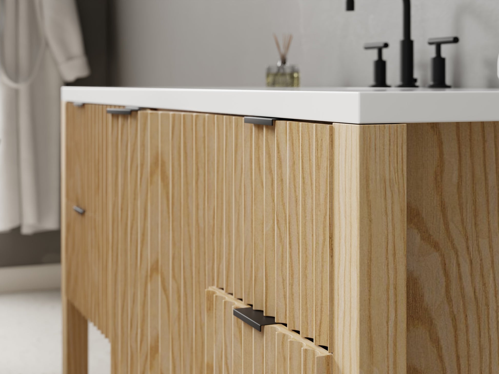 fluted - ash - closeup