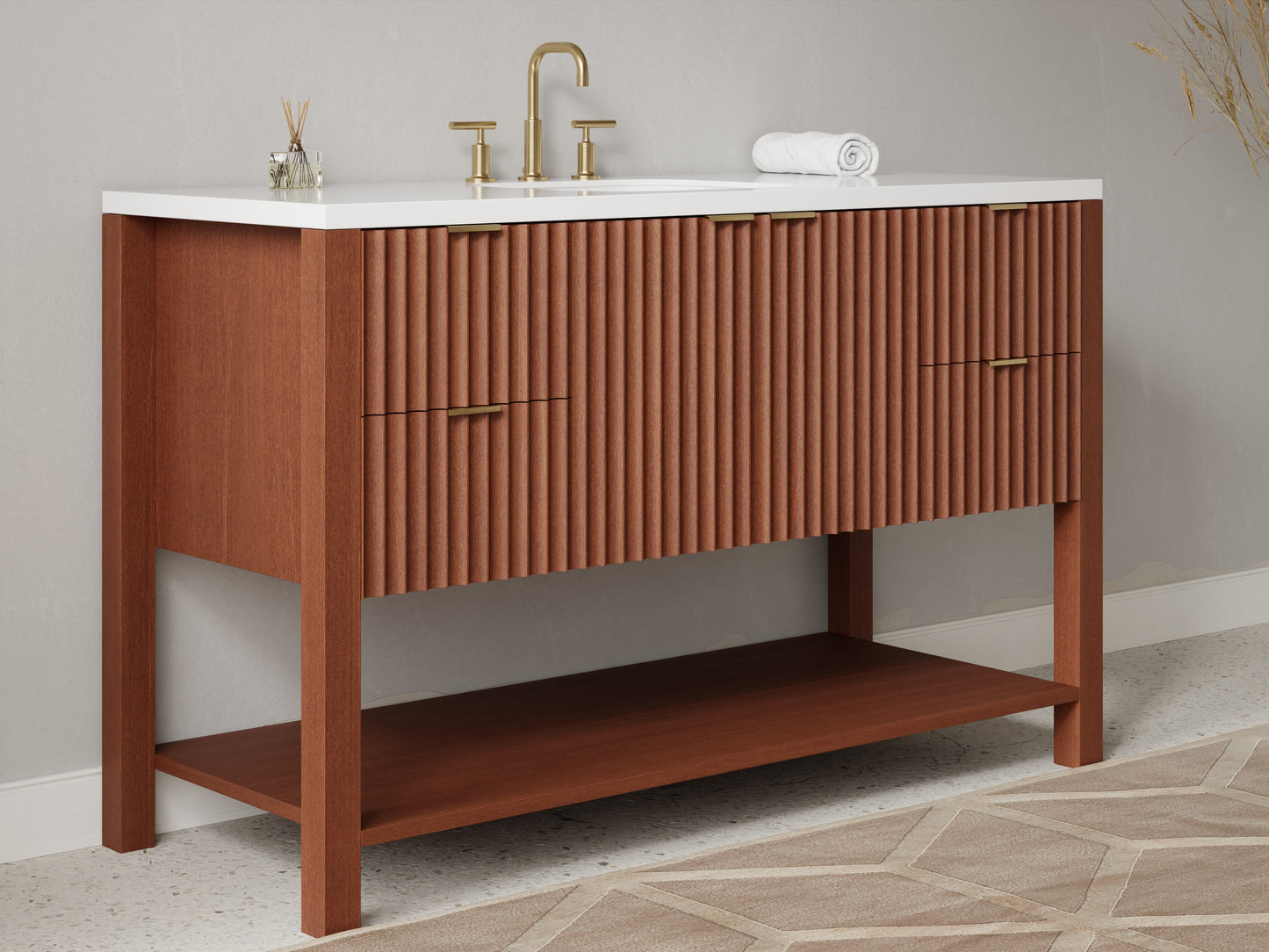 fluted - mahogany - side