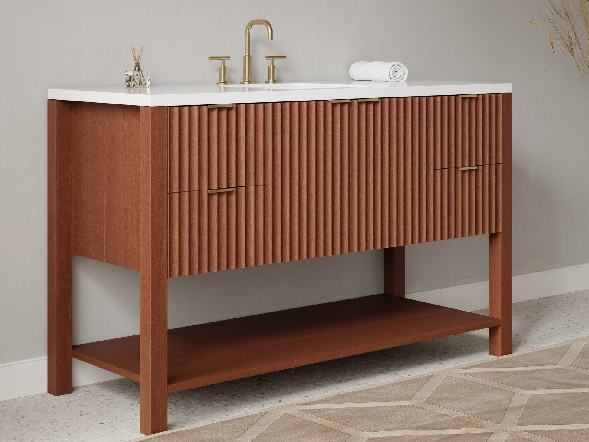 fluted - mahogany - side