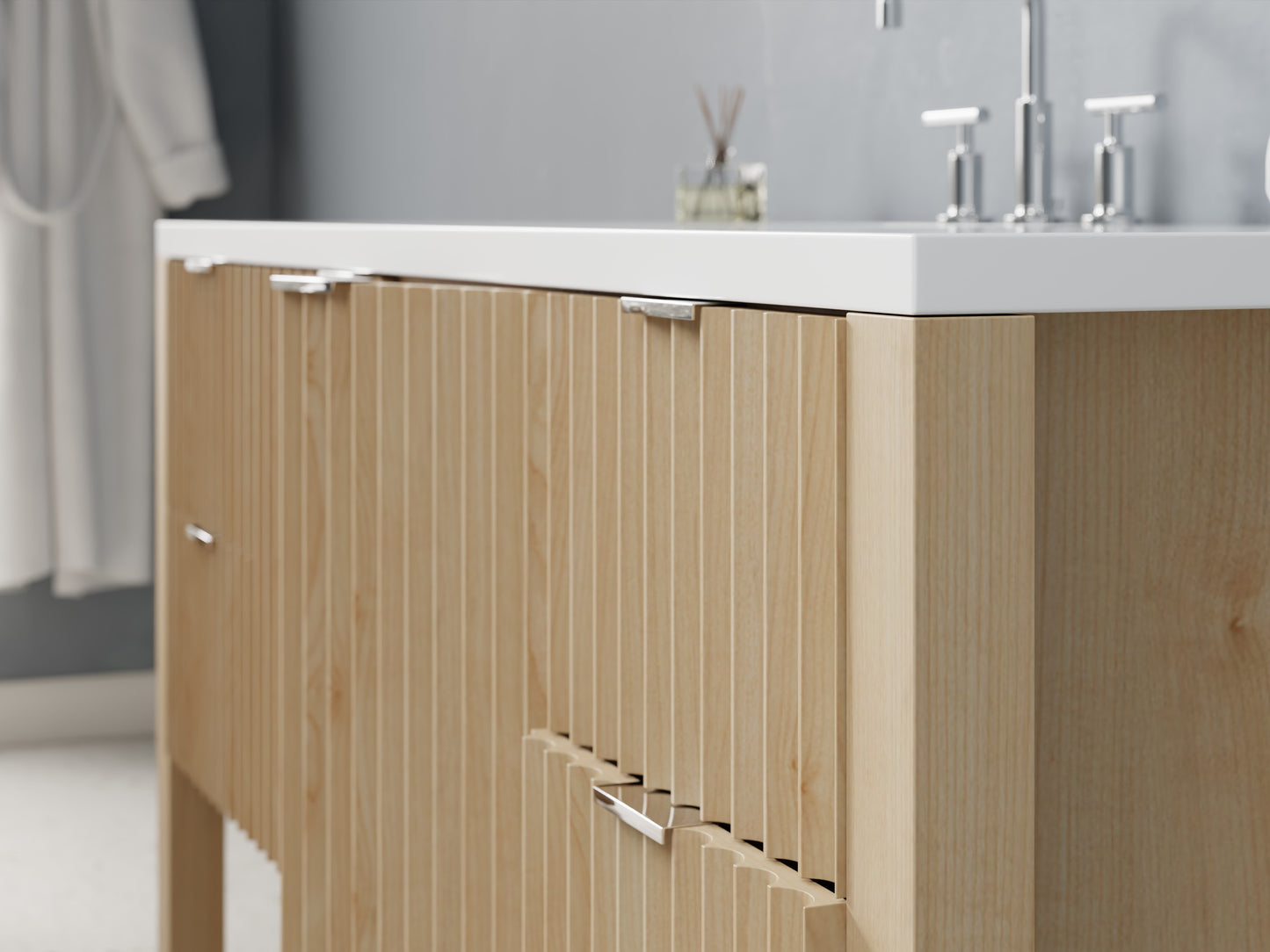 fluted - maple - closeup