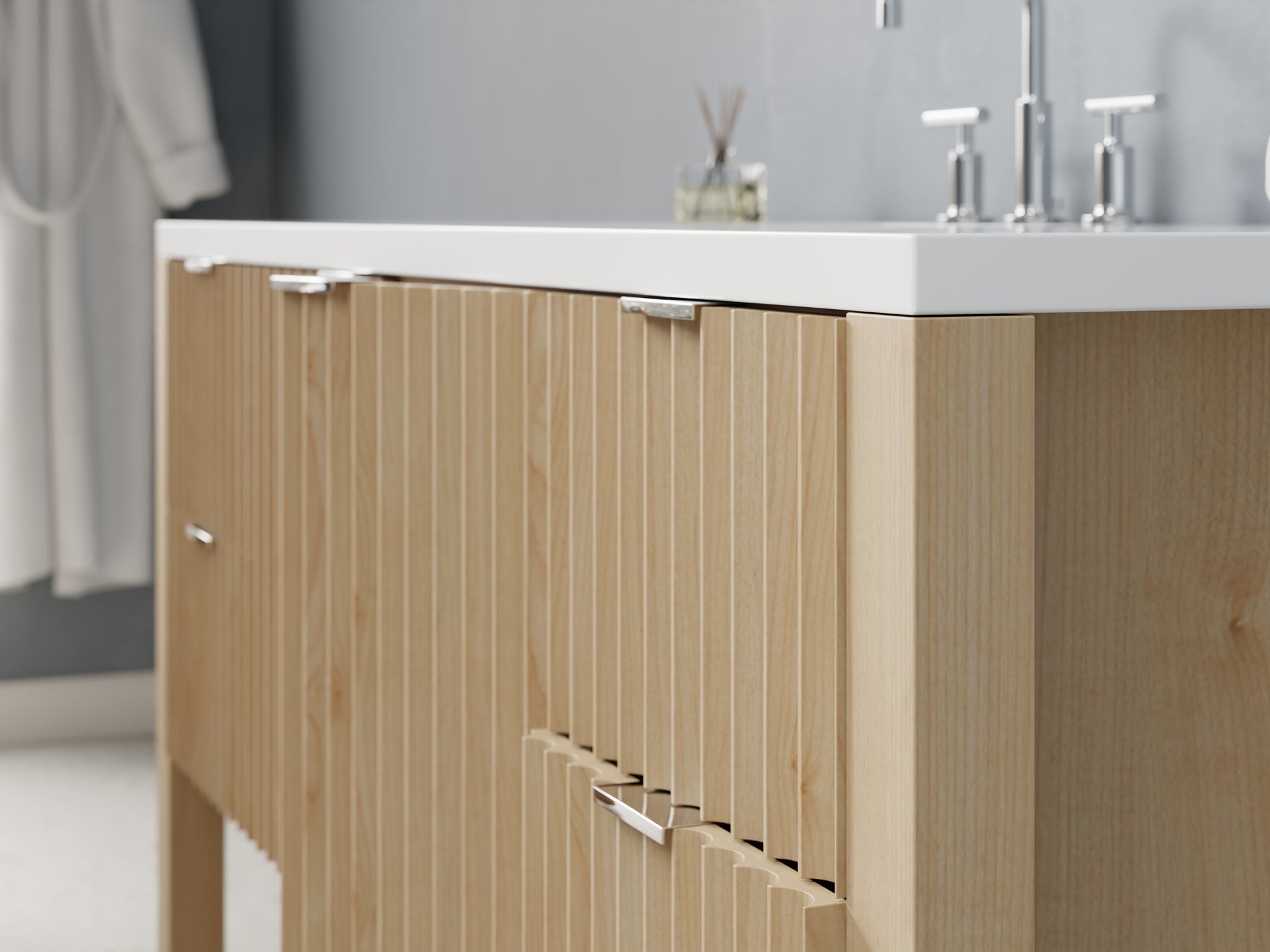 fluted - maple - closeup