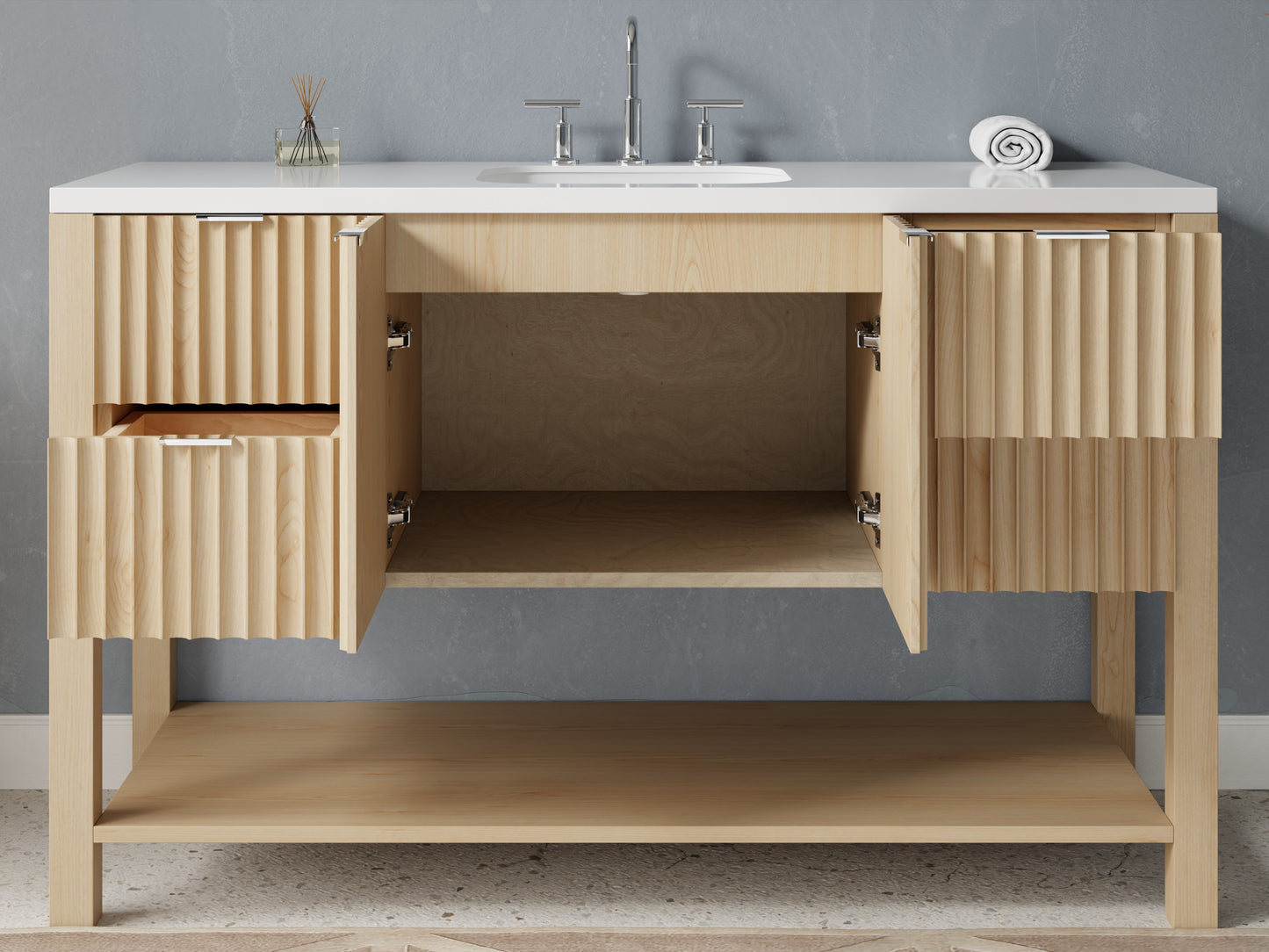 fluted - maple - open