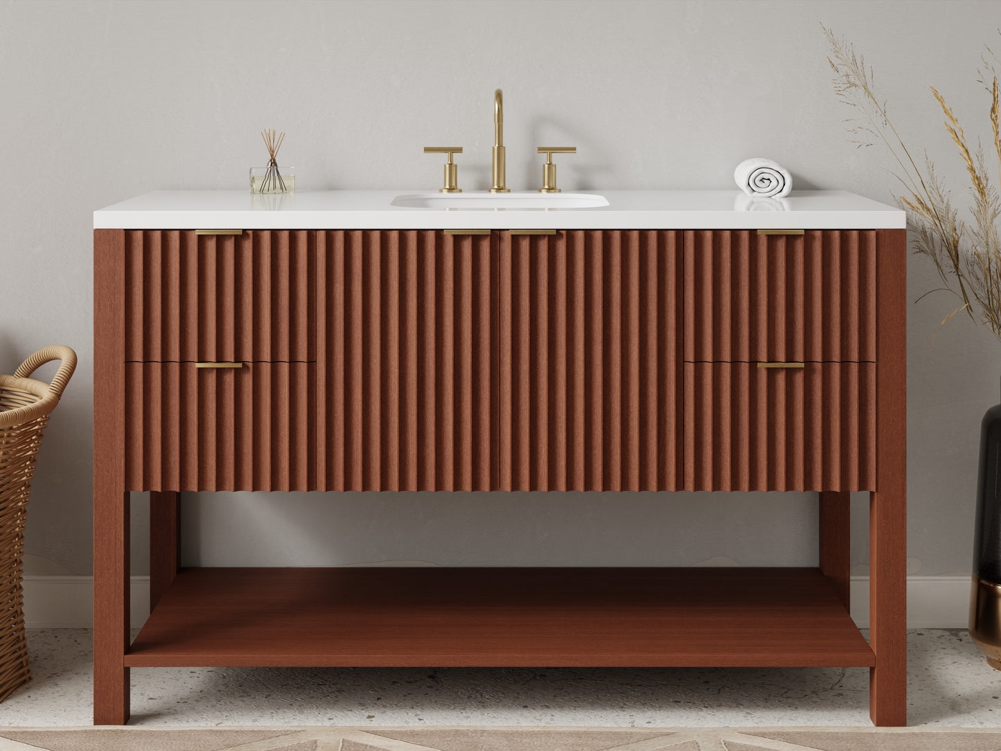 fluted - mahogany - front