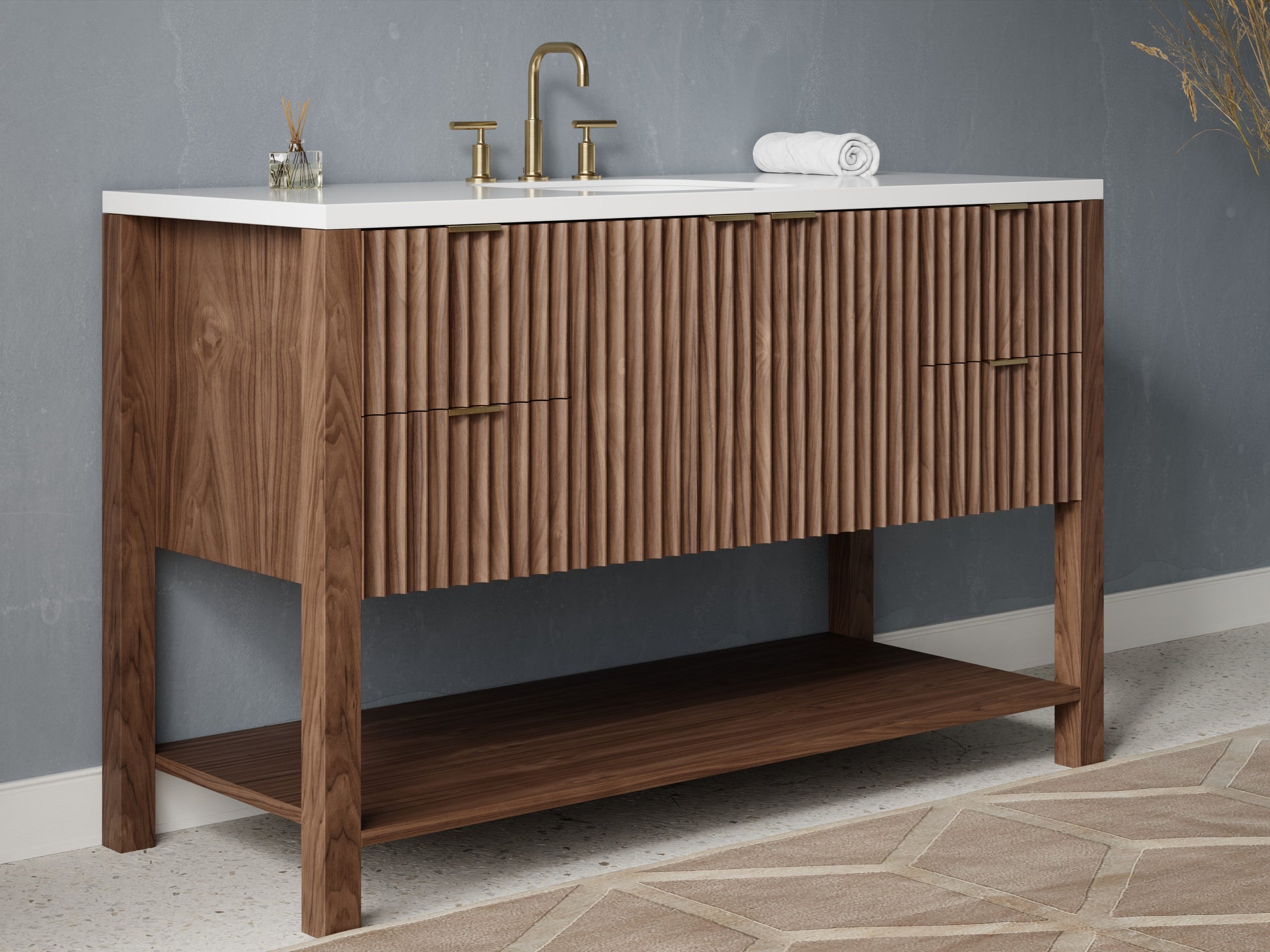 fluted - walnut - side