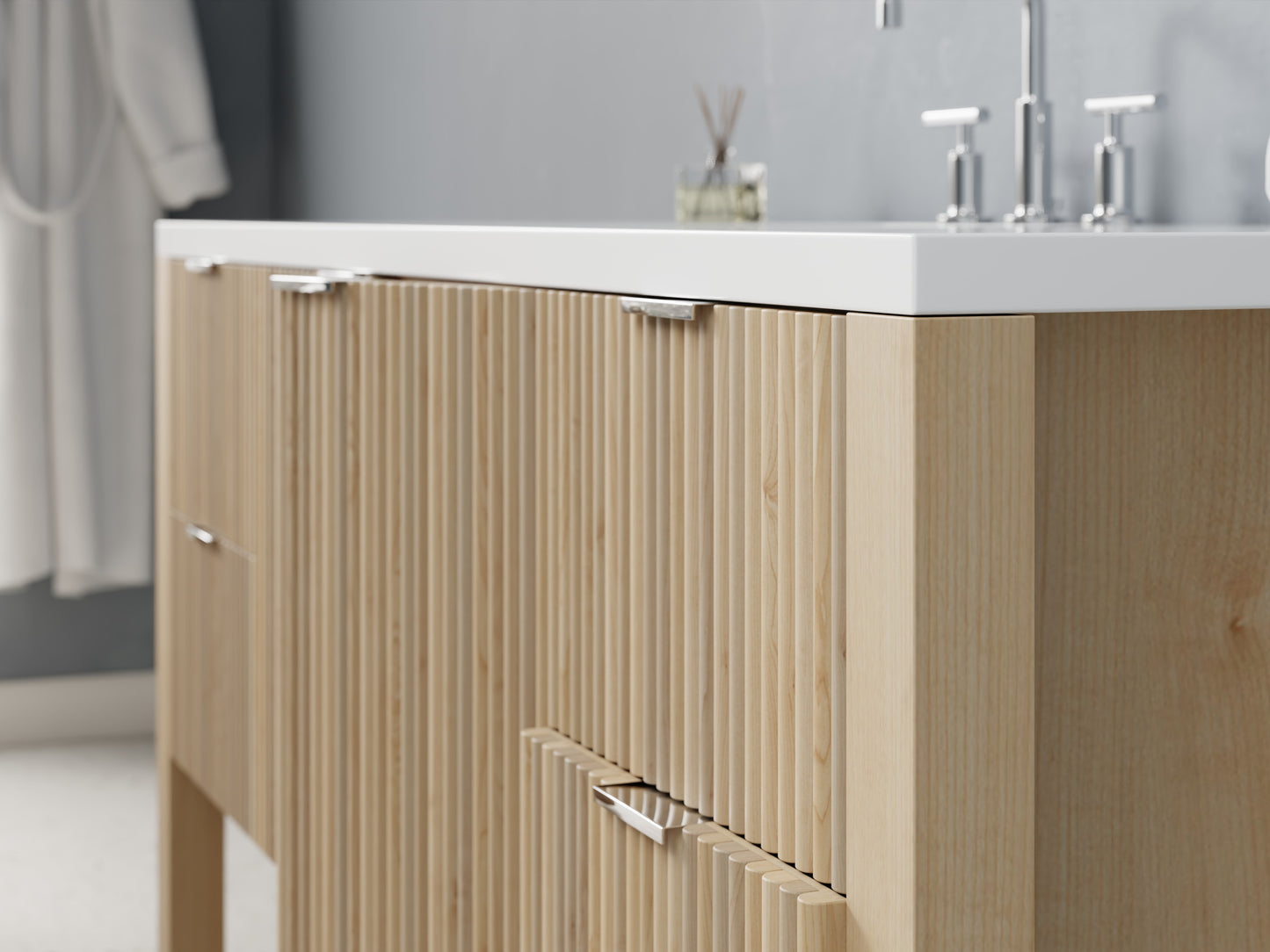 reeded - maple - closeup