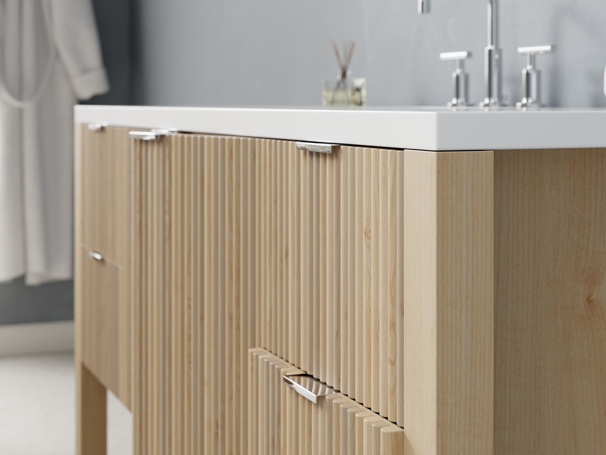 reeded - maple - closeup