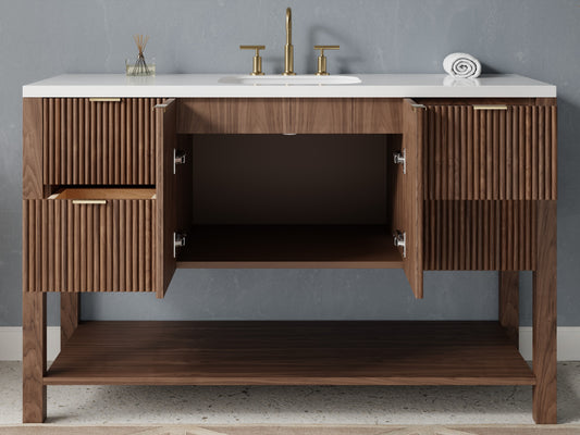 reeded - walnut - open