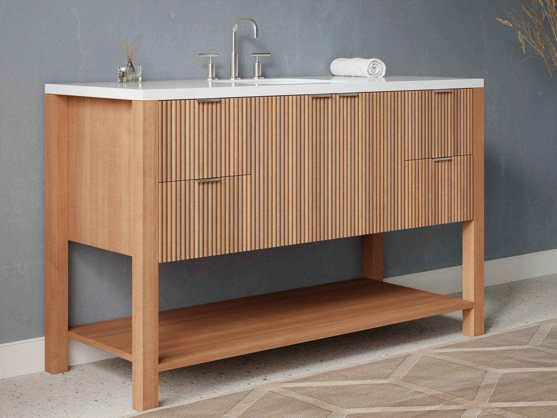 reeded - cherry - side