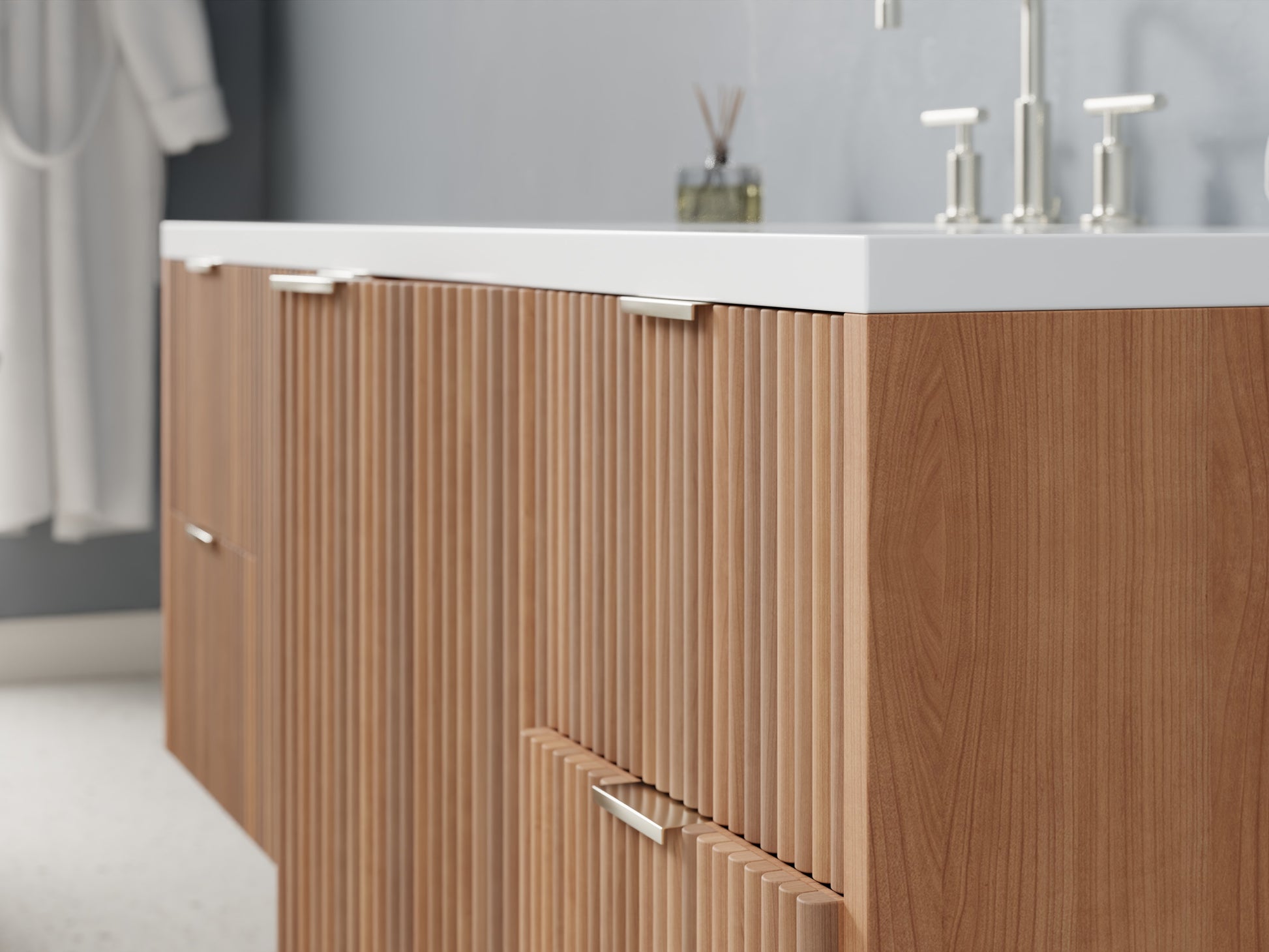 reeded - cherry - closeup