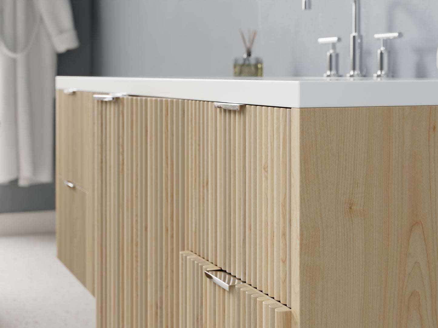 reeded - maple - closeup