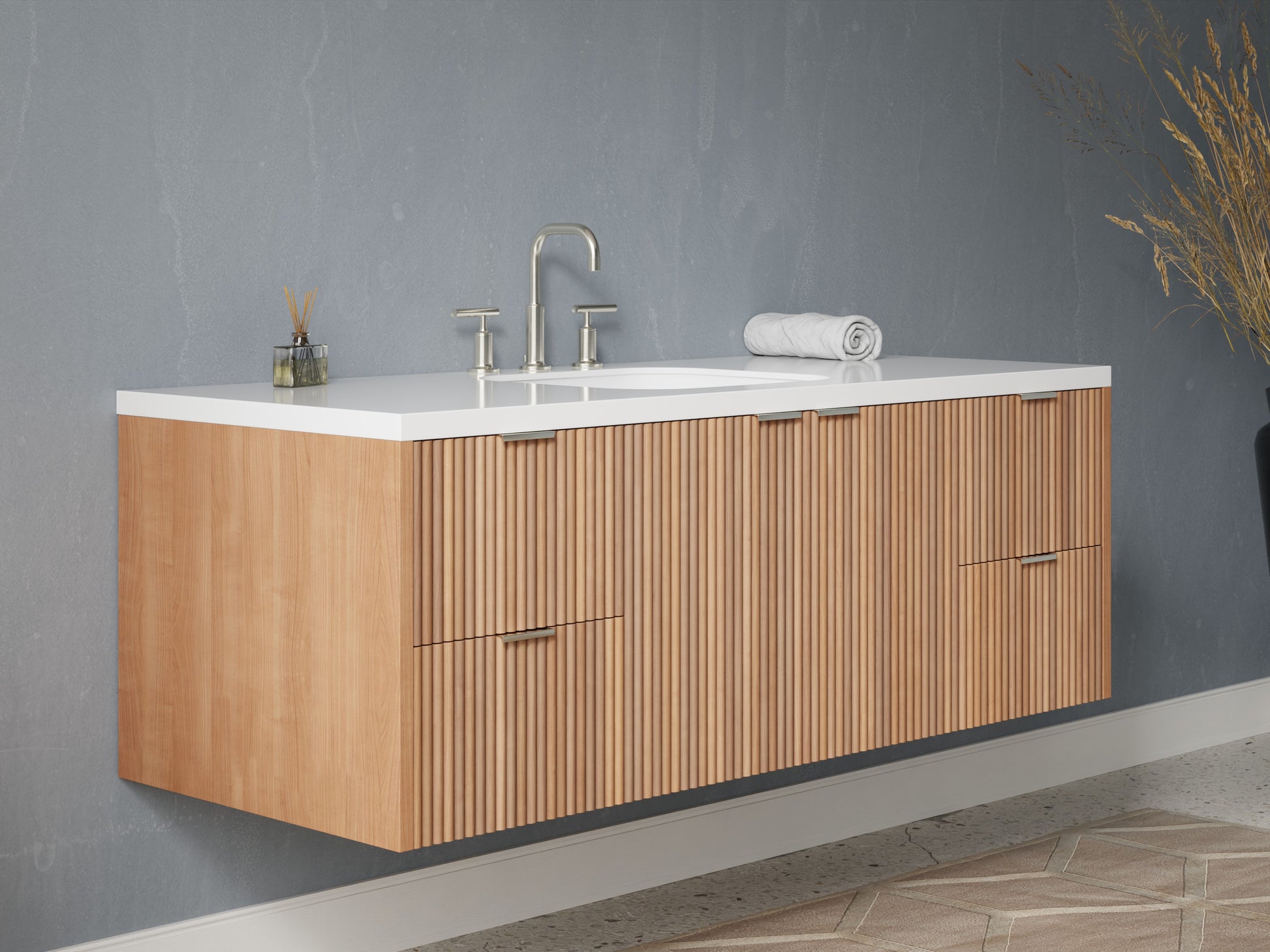 reeded - cherry - side