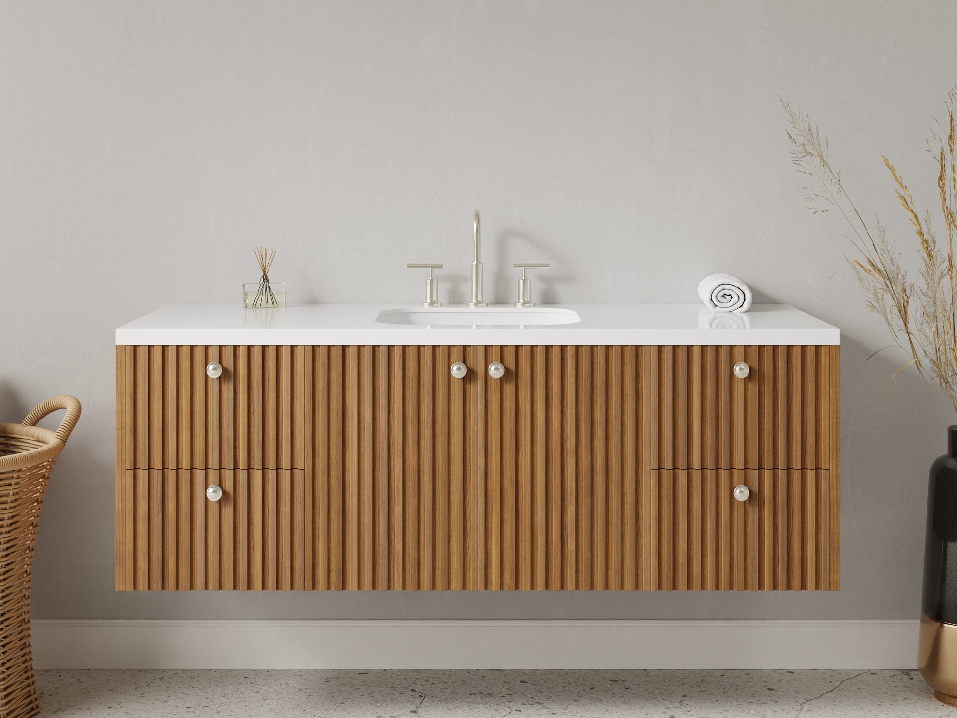 slatted - teak - front