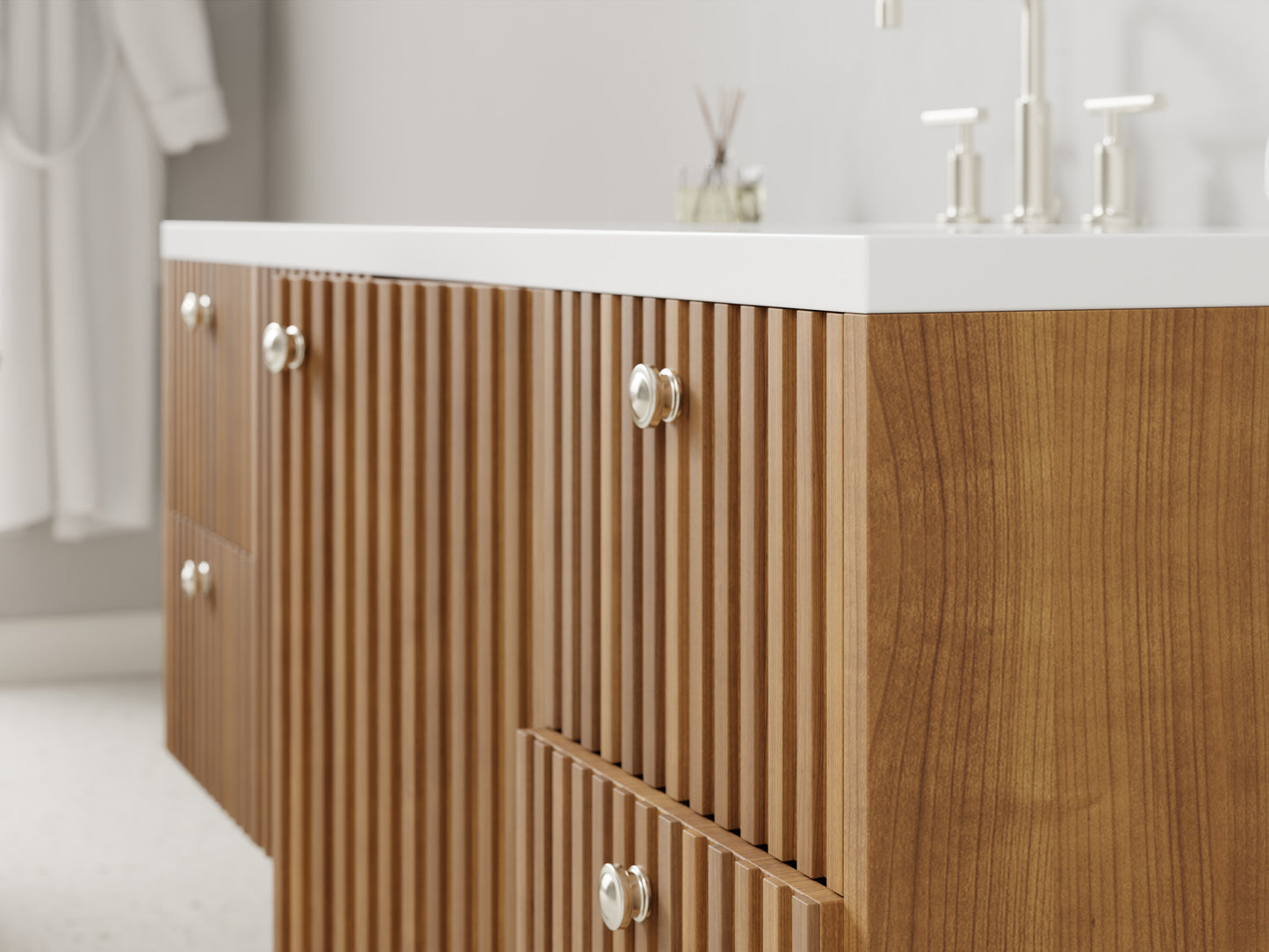 slatted - teak - closeup