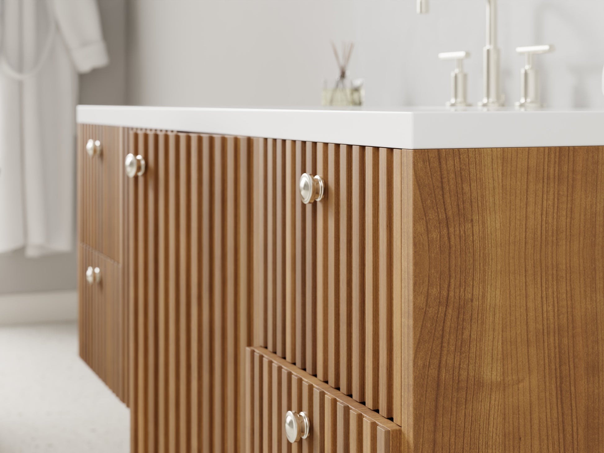 slatted - teak - closeup