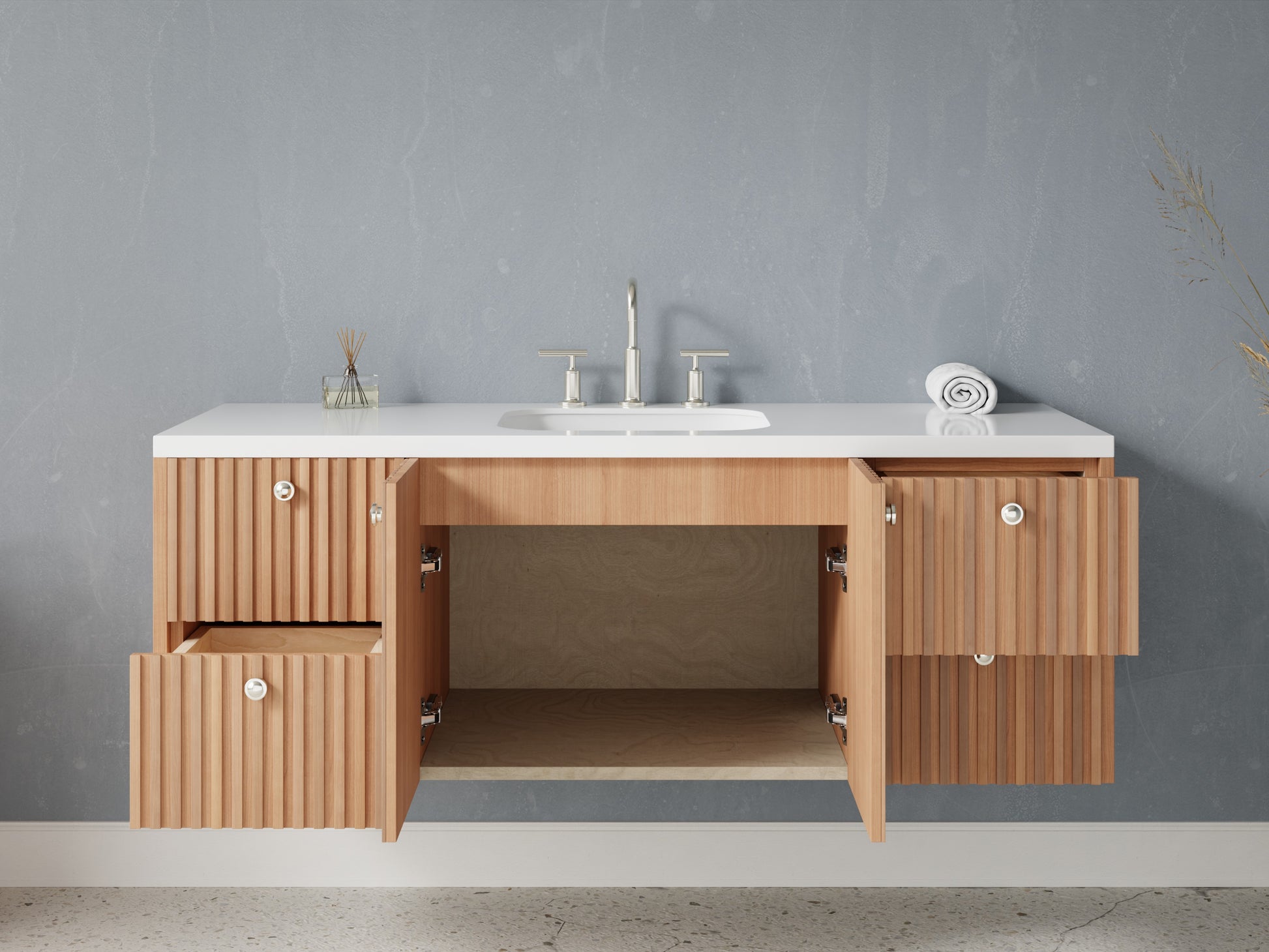 slatted - cherry - open