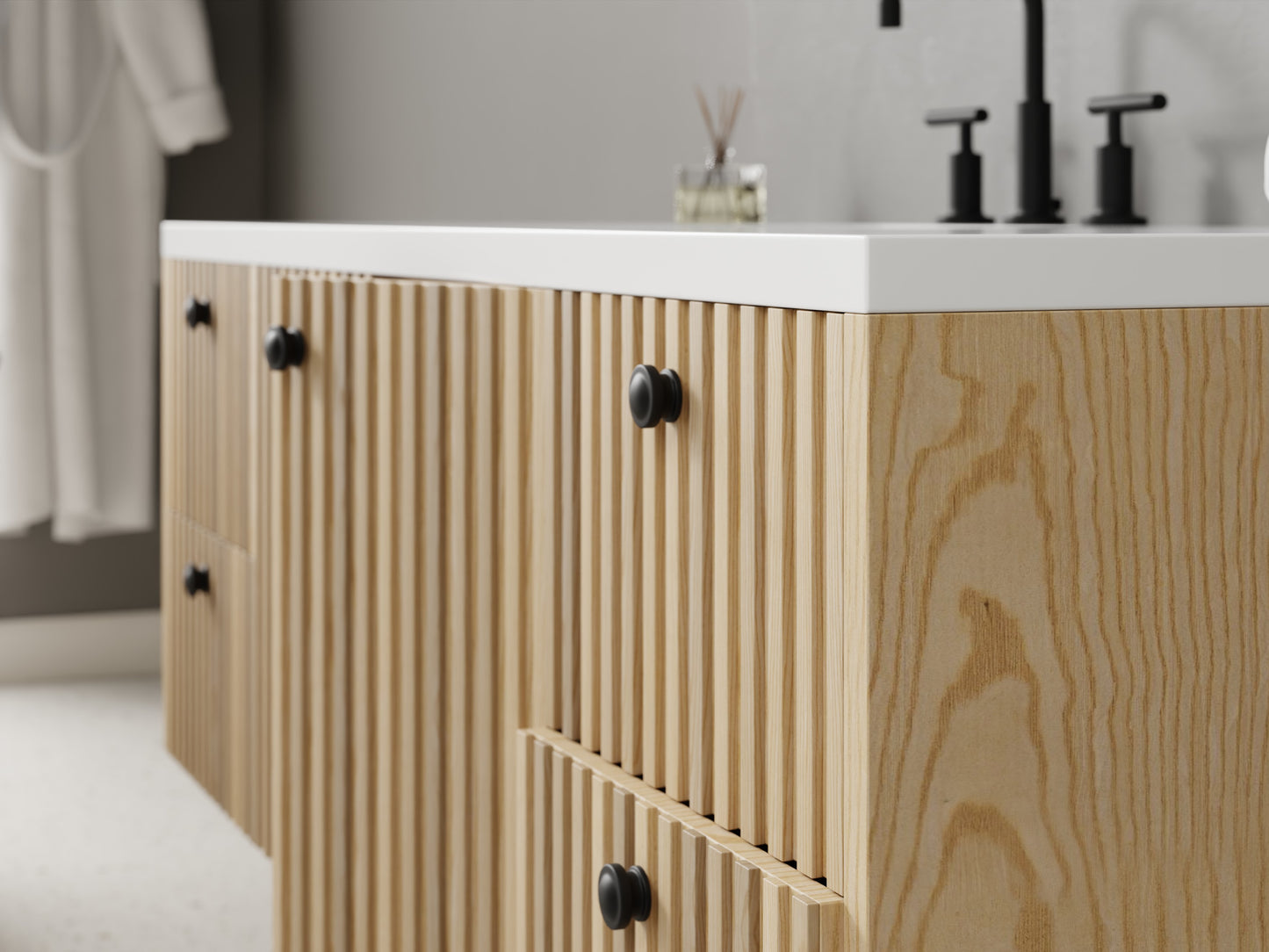 slatted - ash - closeup