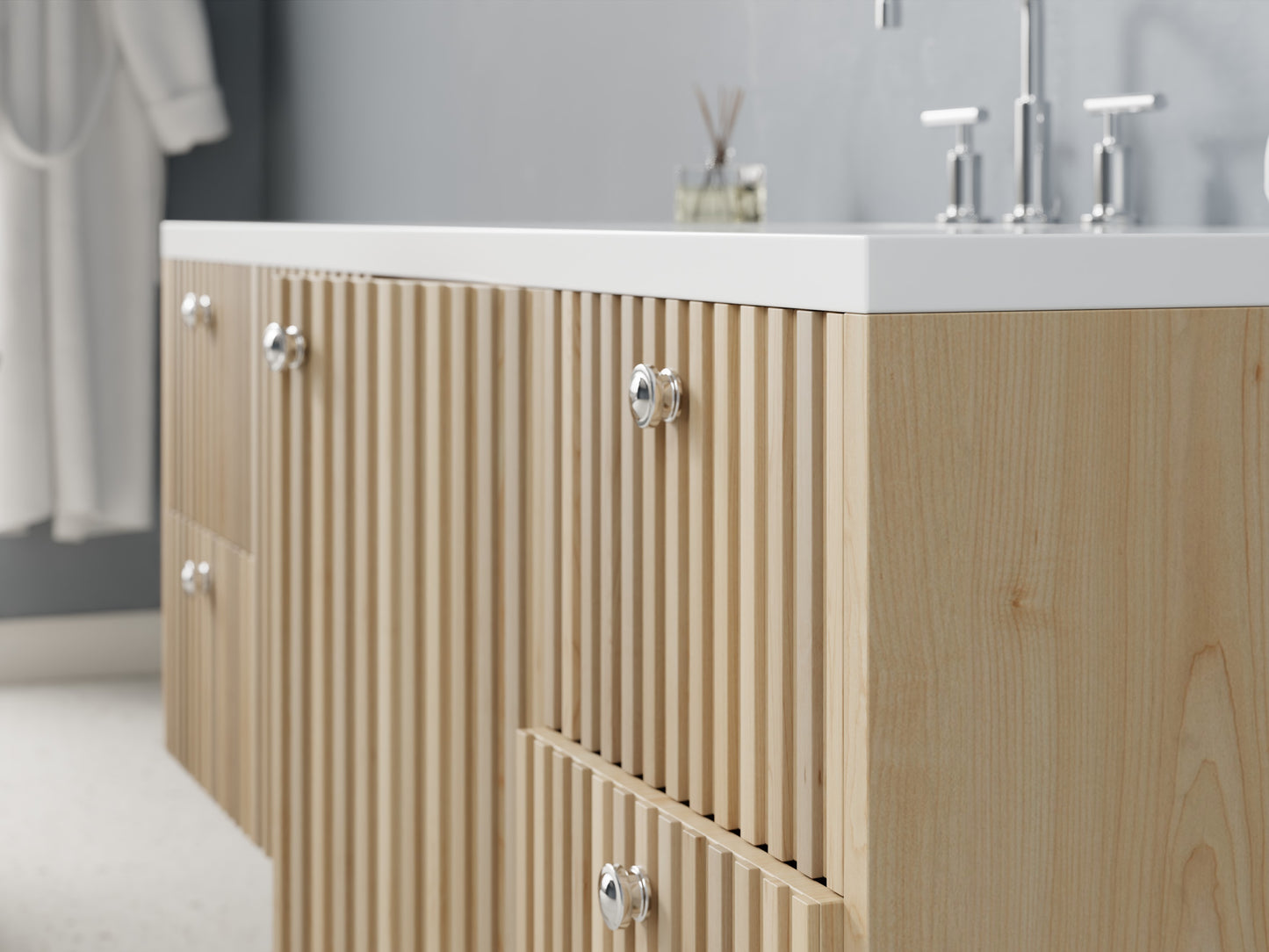 slatted - maple - closeup