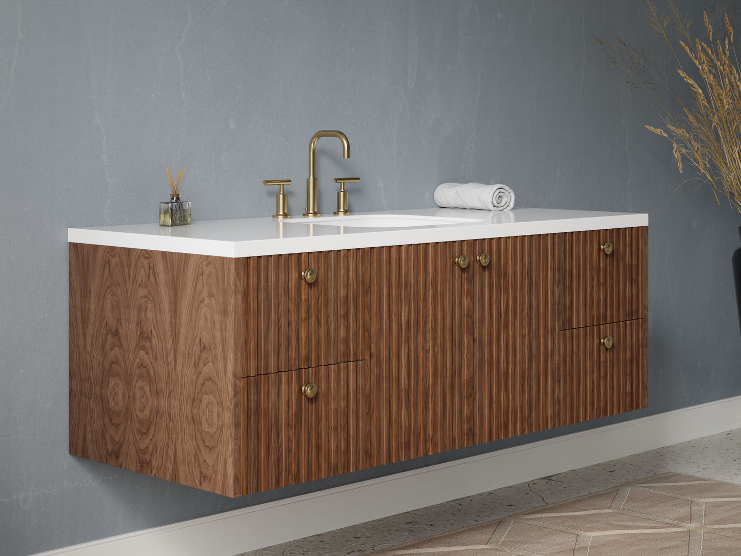 slatted - walnut - side