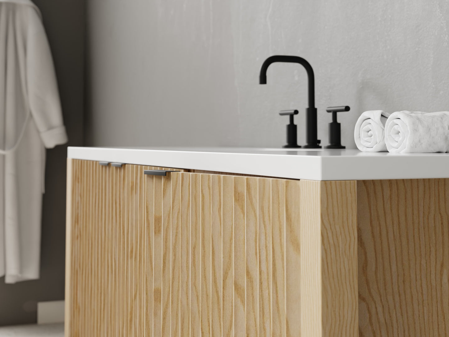 fluted - ash - closeup