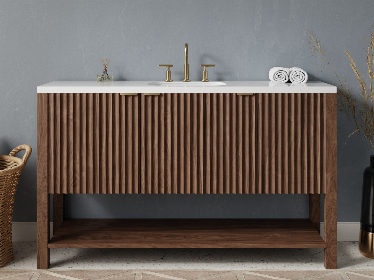 fluted - walnut - front