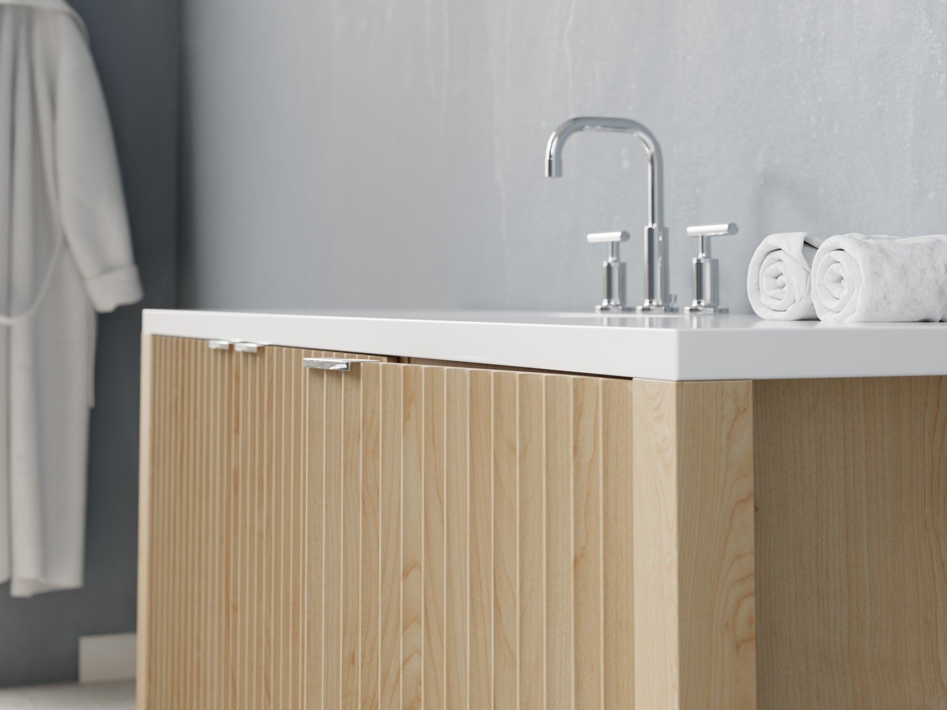 fluted - maple - closeup